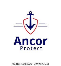 Anchor Protect Logo Design Template.