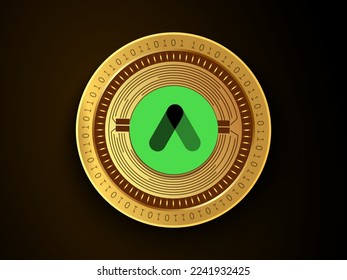 Anchor Protocol (ANC) crypto currency symbol and logo on gold coin. Virtual money concept token based on blockchain technology.  svg
