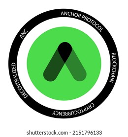 Anchor Protocol cryptocurrency logo. ANC crypto symbol icon flat vector illustration. EPS 10 editable template.  svg