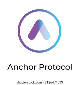 Anchor Protocol Cryptowährung Token Symbol. Symbol für ANC-Token. Kryptowährungs-Vektorsymbol. Flache Vektorgrafik - Vektorgrafik