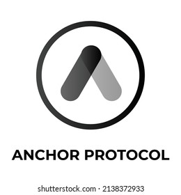 Anchor Protocol Cryptocurrency token icon. ANC token symbol. Cryptocurrency vector icon. Flat Vector illustration - Vector