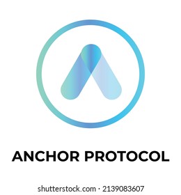 Anchor Protocol Cryptocurrency token icon. ANC token symbol. Cryptocurrency vector icon. Flat Vector illustration - Vector