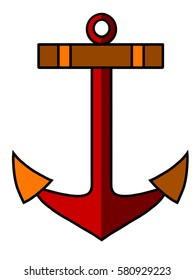 Anchor red color vector