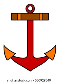 Anchor red color vector