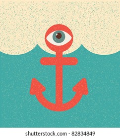 Anchor. Retro poster