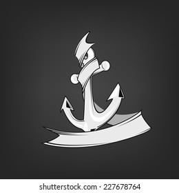 anchor with ribbon 