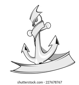 anchor with  ribbon 