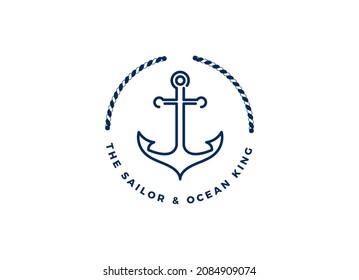 Logo-Design von Anchor, Roope und Crown for Marine Ship Boat