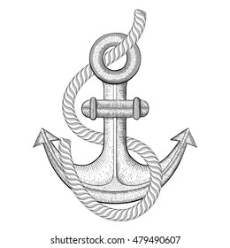 Anchor Rope Hand Drawn Sketch Vector Stock Vector (Royalty Free ...