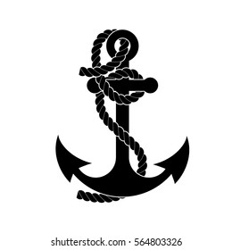 Anchor and rope , icon
