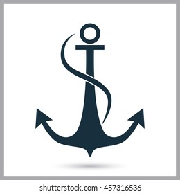 Anchor with rope icon on the background