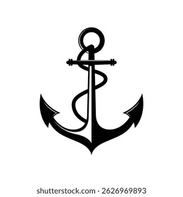 anchor with rope icon vector design template