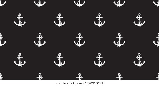 Anchor rope isolated vector maritime Nautical Seamless Pattern sea ocean boat wallpaper background black