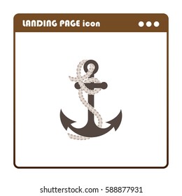 anchor with rope, landing page icon