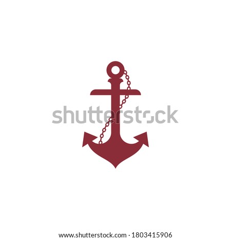 Anchor with rope logo design template.