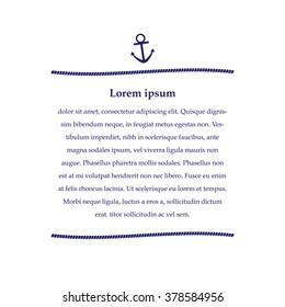 Anchor And Rope, Nautical Decorative Text Ornament