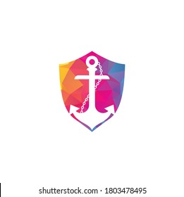 Anclaje con la plantilla de diseño del logotipo del concepto de forma de la cubierta de cuerda.