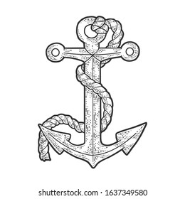 Anchor Rope Sketch Engraving Vector Illustration Stock Vector (Royalty ...