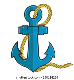 anchor and rope symbol vector