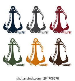 anchor and rope vector design template