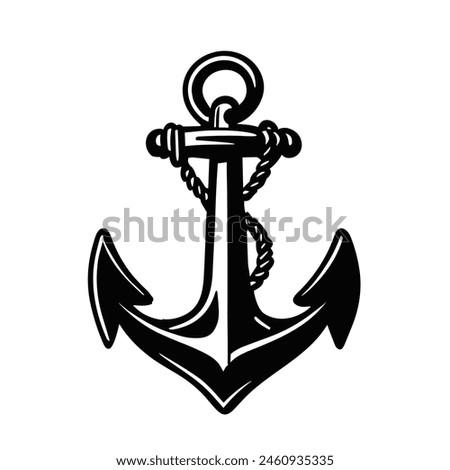 anchor with rope	- vector illustration