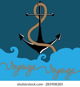 Anchor with rope voyage