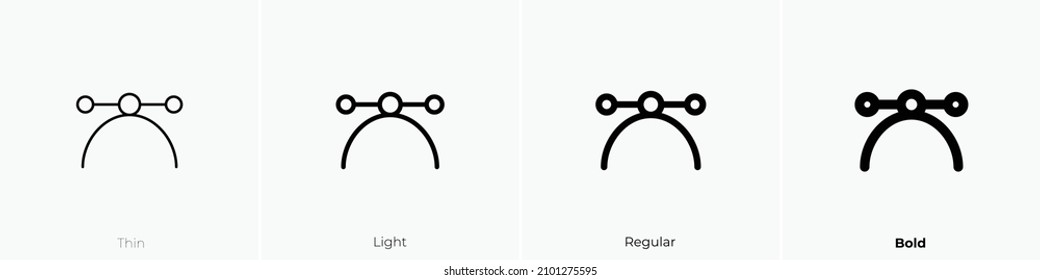 anchor round icon. Thin, Light Regular And Bold style design isolated on white background