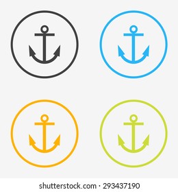 Anchor round icons in different colors