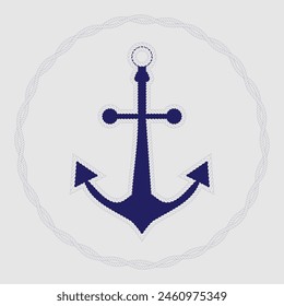 Anchor with round rope vector