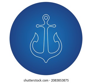 Anchor with sea blue gradient circle 