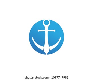 Anchor sea  icon Logo Template vector illustration