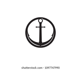 Anchor sea  icon Logo Template vector illustration