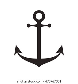 anchor sea lifestyle hipter silhouette  icon. Flat and Isolated illustration. Vector illustration