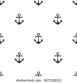 Anchor sea seamless pattern. Ocean sign white background. Vector illustration