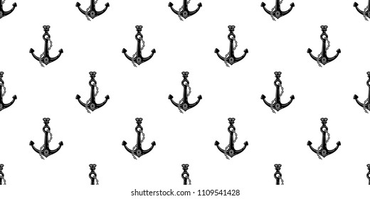 Anchor Seamless Pattern helm boat vector diamond gem nautical maritime tropical background wallpaper