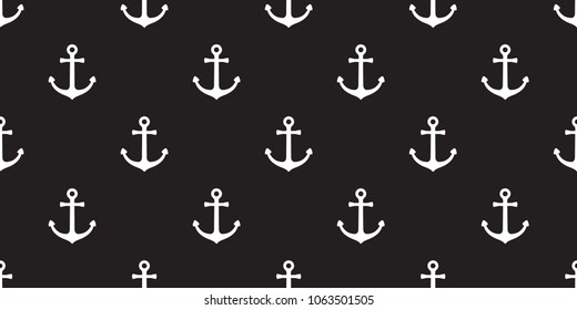 Anchor Seamless Pattern helm vector Nautical maritime isolated sea ocean boat repeat background wallpaper black
