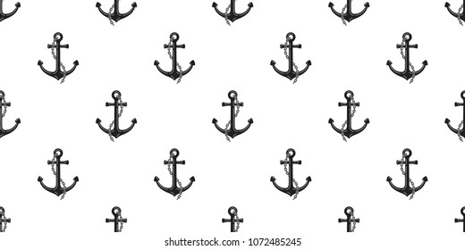 anchor seamless pattern helm vector maritime Nautical pirate tropical  boat background isolated wallpaper