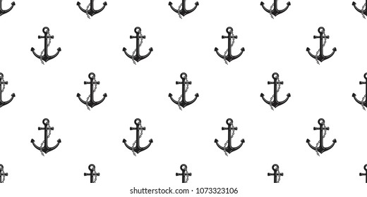 Anchor Seamless Pattern helm vector chain Nautical maritime isolated sea ocean boat background wallpaper