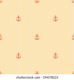 anchor seamless pattern on striped background