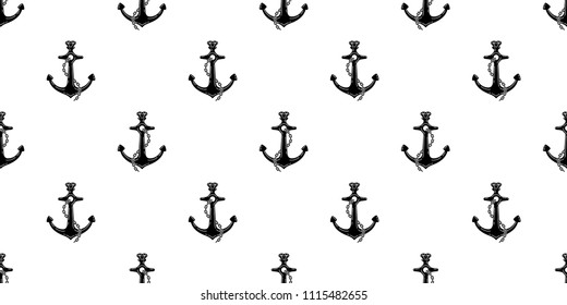 Anchor Seamless Pattern pirate boat vector diamond gem nautical maritime tropical background isolated wallpaper