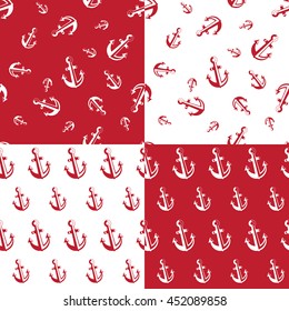 anchor seamless pattern red
