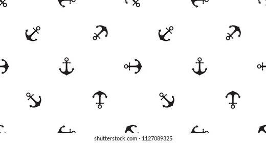 Anchor Seamless Pattern vector boat pirate helm ship maritime nautical tropical tile background scarf isolated repeat wallpaper