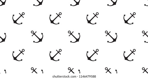 Anchor seamless pattern vector boat helm isolated scarf Nautical maritime sea ocean tile background repeat wallpaper