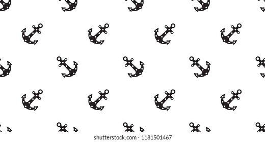 Anchor seamless pattern vector boat pirate helm isolated scarf Nautical maritime polka dot sea ocean repeat wallpaper tile background
