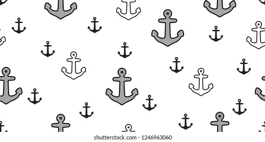 Anchor seamless pattern vector boat pirate helm polka dot scarf isolated maritime Nautical sea ocean repeat wallpaper tile background