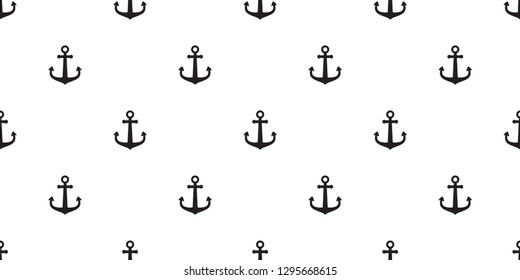 Anchor seamless pattern vector boat isolated pirate helm scarf Nautical maritime ocean sea repeat wallpaper tile background illustration