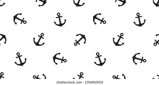 Anchor seamless pattern vector boat pirate helm maritime Nautical ocean sea repeat wallpaper tile background scarf isolated white