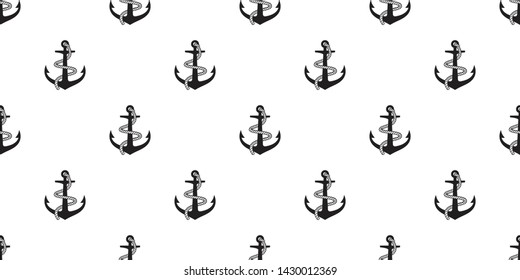 Anchor seamless pattern vector boat pirate helm maritime Nautical sea ocean scarf isolated repeat wallpaper tile background design