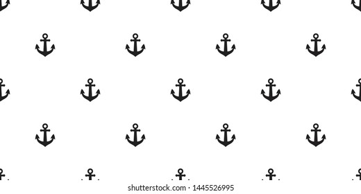 Anchor seamless pattern vector boat pirate helm maritime Nautical sea ocean scarf isolated repeat wallpaper tile background line doodle design