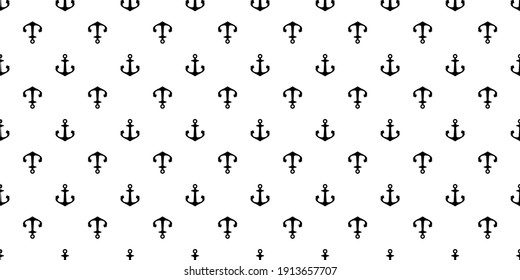 Anchor seamless pattern vector boat helm pirate maritime Nautical scarf isolated ocean sea repeat wallpaper tile background simple illustration design
